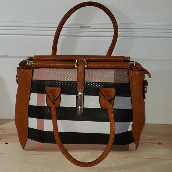 Handbags - Satchel plaid bag - 205
